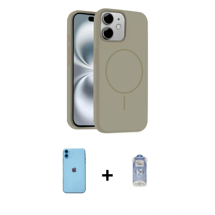 MARSİLYAN™- iPhone 11 Kılıf Yankı Form Serisi - Siyah Joko Magic 5D Cam + Neon Fosforlu Kamera Lens - MI