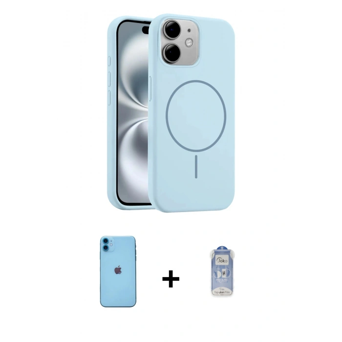 MARSİLYAN™- iPhone 11 Kılıf Yankı Form Serisi - Siyah Joko Magic 5D Cam + Neon Fosforlu Kamera Lens - MI