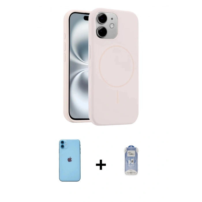 MARSİLYAN™- iPhone 11 Kılıf Yankı Form Serisi - Siyah Joko Magic 5D Cam + Neon Fosforlu Kamera Lens - MI