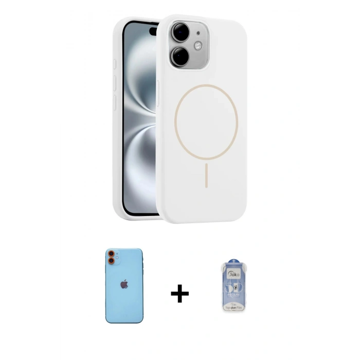 MARSİLYAN™- iPhone 11 Kılıf Yankı Form Serisi - Siyah Joko Magic 5D Cam + Neon Fosforlu Kamera Lens - TU