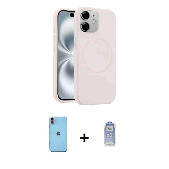 MARSİLYAN™- iPhone 11 Kılıf Yankı Form Serisi - Siyah Joko Magic 5D Cam + Neon Fosforlu Kamera Lens - TU