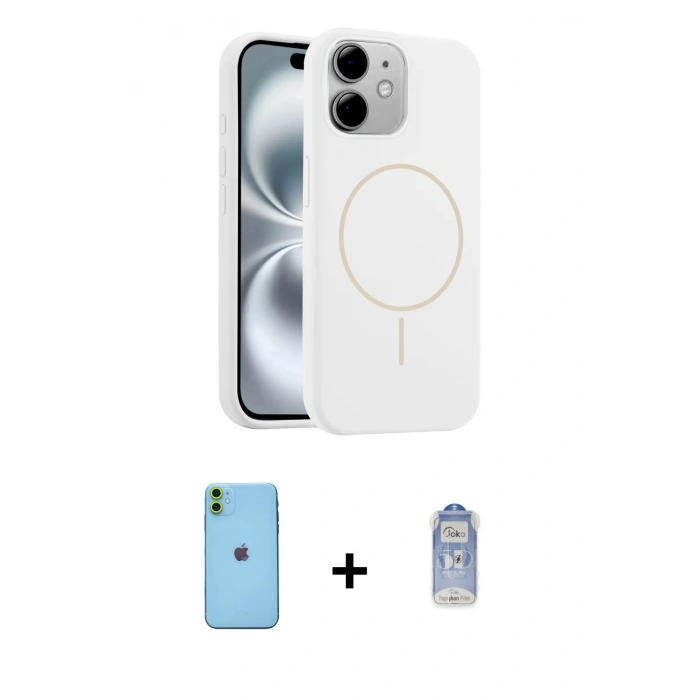 MARSİLYAN™- iPhone 11 Kılıf Yankı Form Serisi - Siyah Joko Magic 5D Cam + Neon Fosforlu Kamera Lens - YL