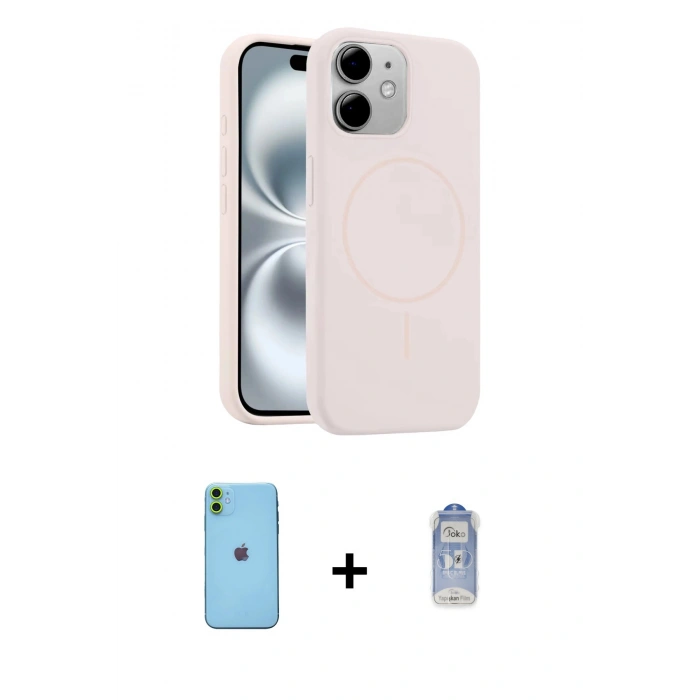 MARSİLYAN™- iPhone 11 Kılıf Yankı Form Serisi - Siyah Joko Magic 5D Cam + Neon Fosforlu Kamera Lens - YL