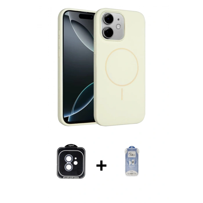 MARSİLYAN™- iPhone 11 Kılıf Yankı Form Serisi - Siyah Joko Magic 5D Cam + PVD Metal Kamera Lens - MI
