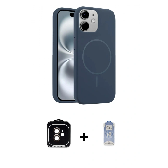 MARSİLYAN™- iPhone 11 Kılıf Yankı Form Serisi - Siyah Joko Magic 5D Cam + PVD Metal Kamera Lens - TU