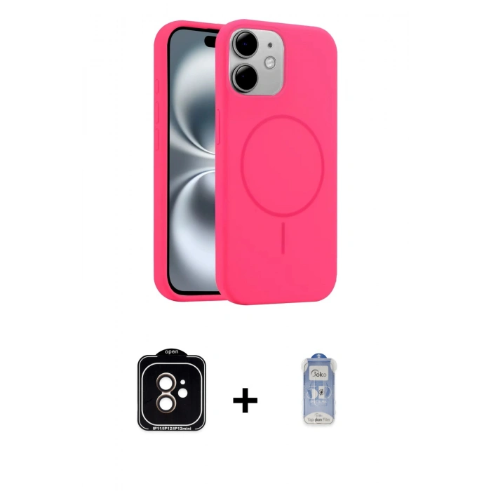 MARSİLYAN™- iPhone 11 Kılıf Yankı Form Serisi - Siyah Joko Magic 5D Cam + PVD Metal Kamera Lens - TU