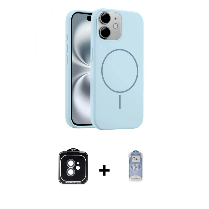 MARSİLYAN™- iPhone 11 Kılıf Yankı Form Serisi - Siyah Joko Magic 5D Cam + PVD Metal Kamera Lens - YL