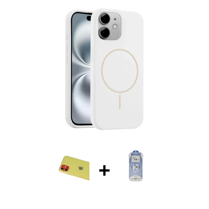 MARSİLYAN™- iPhone 11 Kılıf Yankı Form Serisi - Siyah Joko Magic 5D Cam + Rainbow Kamera Lens Koruma Cam - KI