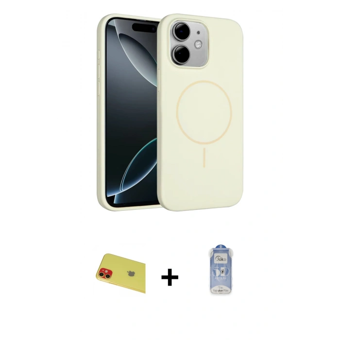 MARSİLYAN™- iPhone 11 Kılıf Yankı Form Serisi - Siyah Joko Magic 5D Cam + Rainbow Kamera Lens Koruma Cam - KI