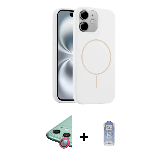 MARSİLYAN™- iPhone 11 Kılıf Yankı Form Serisi - Siyah Joko Magic 5D Cam + Raze Metal Kamera Lens - KI