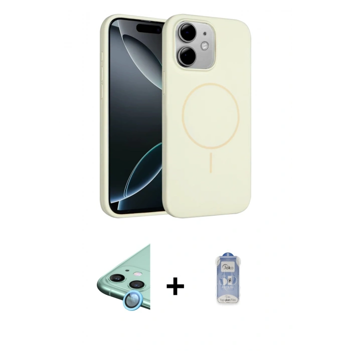 MARSİLYAN™- iPhone 11 Kılıf Yankı Form Serisi - Siyah Joko Magic 5D Cam + Raze Metal Kamera Lens - MI
