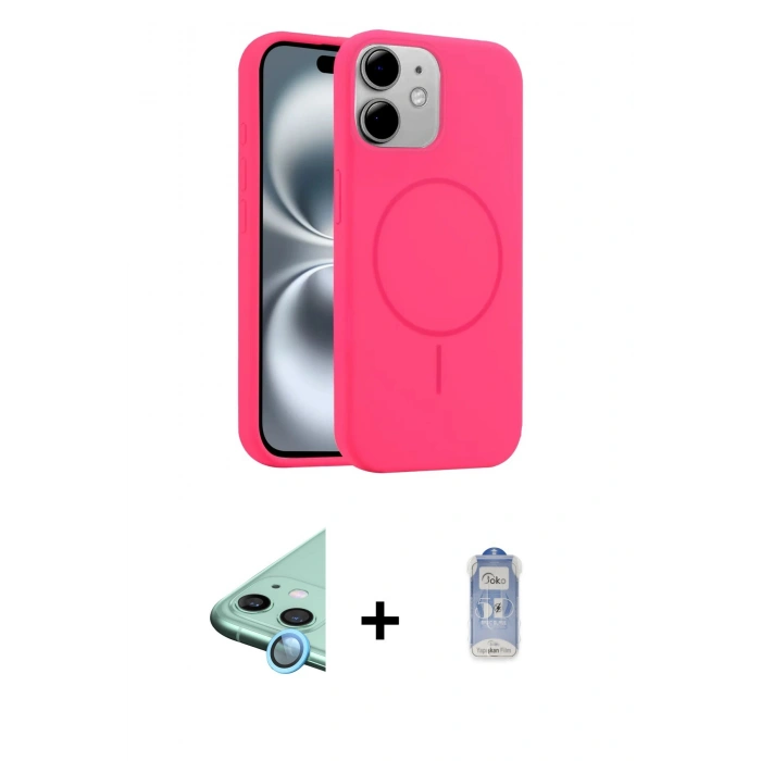 MARSİLYAN™- iPhone 11 Kılıf Yankı Form Serisi - Siyah Joko Magic 5D Cam + Raze Metal Kamera Lens - MI