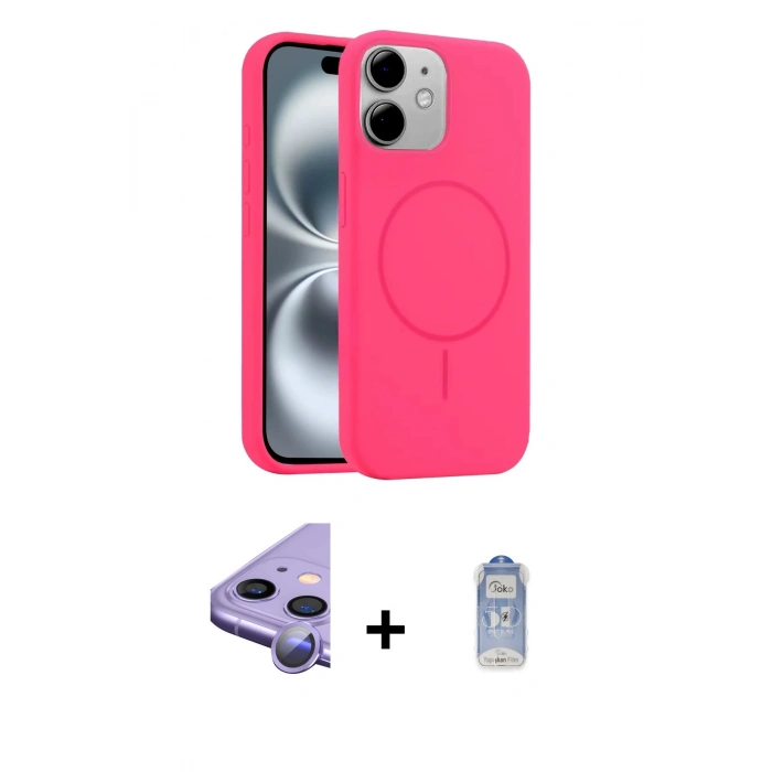 MARSİLYAN™- iPhone 11 Kılıf Yankı Form Serisi - Siyah Joko Magic 5D Cam + Raze Metal Kamera Lens - MR