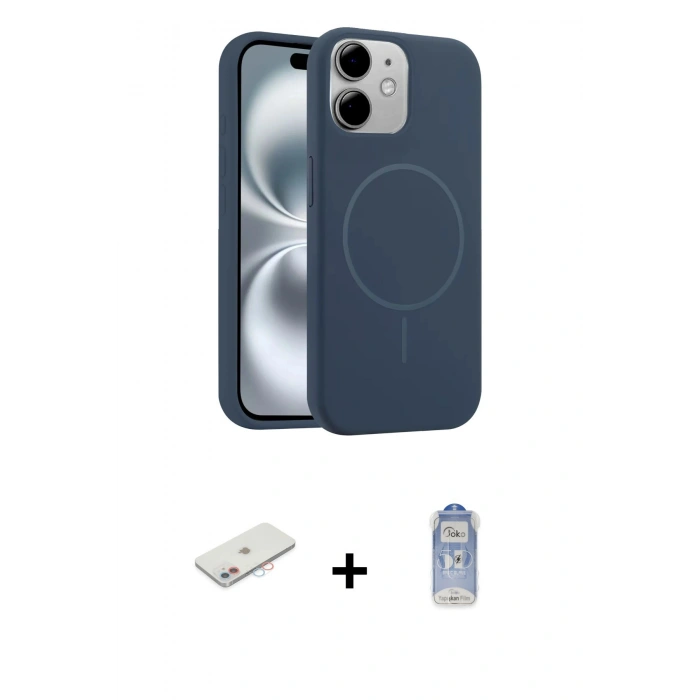 MARSİLYAN™- iPhone 11 Kılıf Yankı Form Serisi - Siyah Joko Magic 5D Cam + Renkli Kamera Lens Koruma Cam - PE