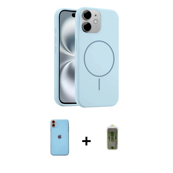 MARSİLYAN™- iPhone 11 Kılıf Yankı Form Serisi - Siyah Joko Magic 5D Hayalet Cam + Neon Fosforlu Kamera Lens - TU