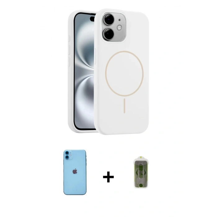 MARSİLYAN™- iPhone 11 Kılıf Yankı Form Serisi - Siyah Joko Magic 5D Hayalet Cam + Neon Fosforlu Kamera Lens - MI