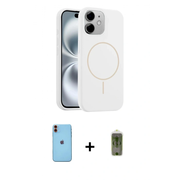 MARSİLYAN™- iPhone 11 Kılıf Yankı Form Serisi - Siyah Joko Magic 5D Hayalet Cam + Neon Fosforlu Kamera Lens - TU