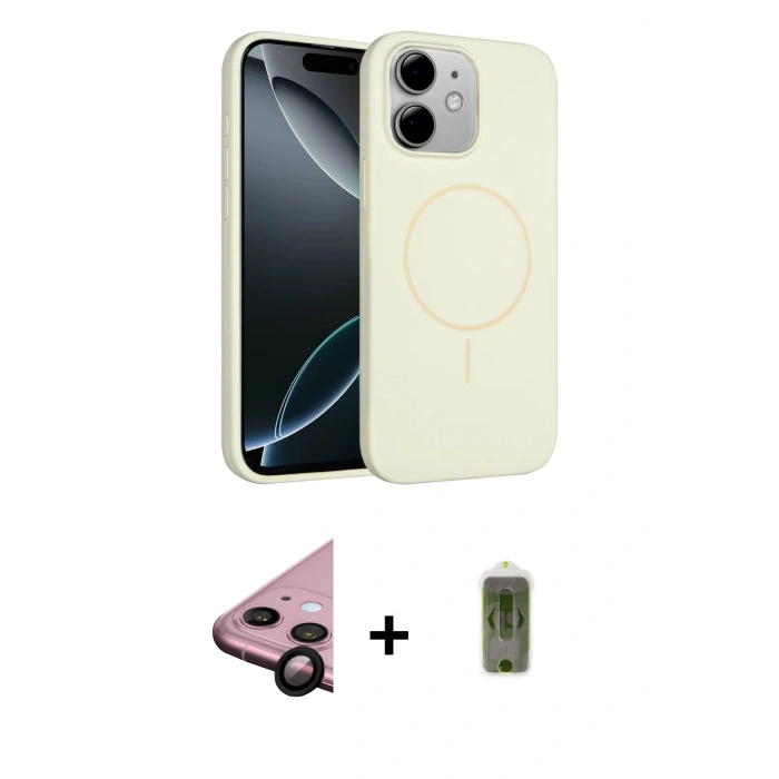 MARSİLYAN™- iPhone 11 Kılıf Yankı Form Serisi - Siyah Joko Magic 5D Hayalet Cam + Raze Metal Kamera Lens - SH