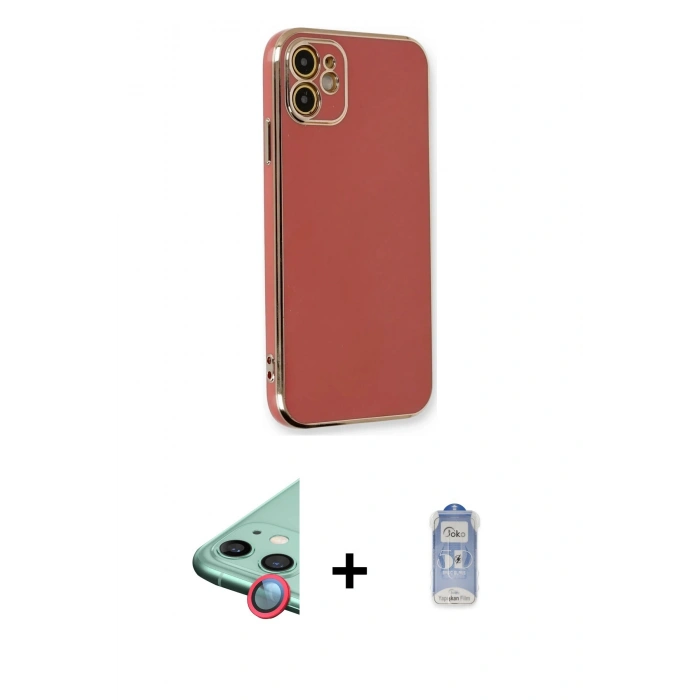 MARSİLYAN™- iPhone 11 Kılıf Yankı Serisi - Siyah Joko Magic 5D Cam + Raze Metal Kamera Lens - KI