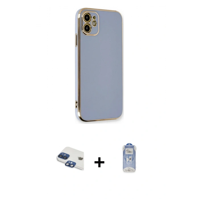 MARSİLYAN™- iPhone 11 Kılıf Yankı Serisi - Siyah Joko Magic 5D Cam + Pers Alüminyum Kamera Lens - LT