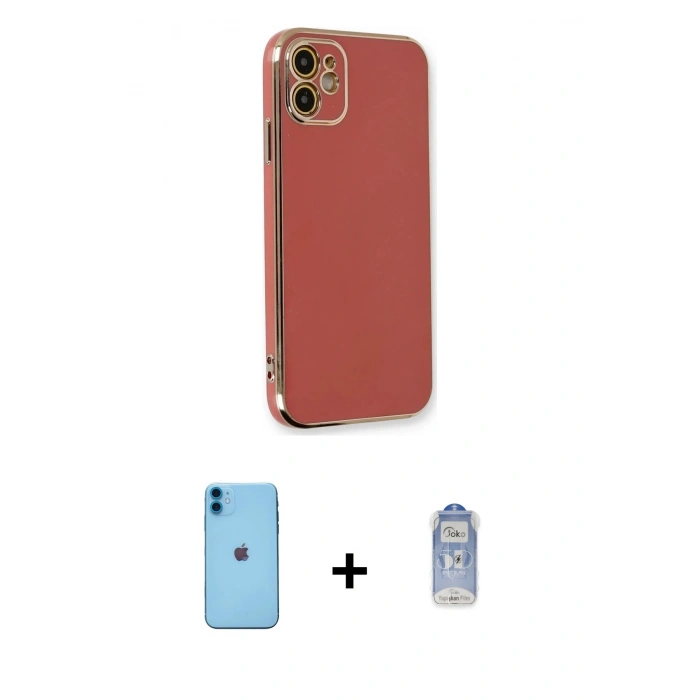 MARSİLYAN™- iPhone 11 Kılıf Yankı Serisi - Siyah Joko Magic 5D Cam + Neon Fosforlu Kamera Lens - MI