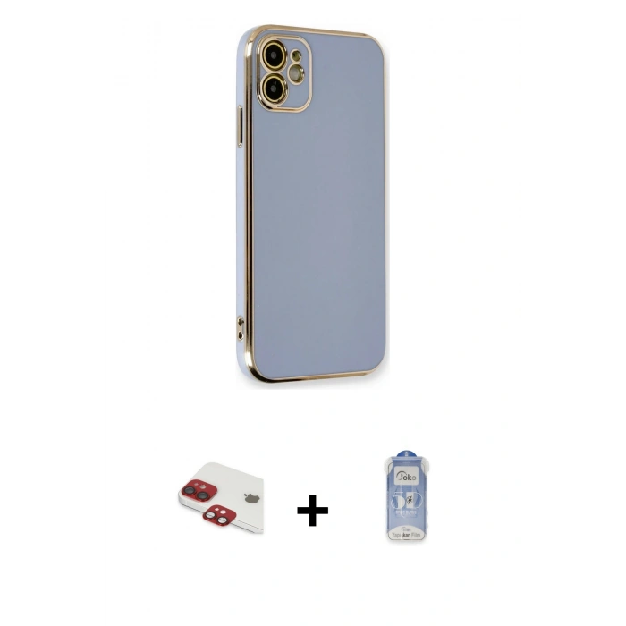 MARSİLYAN™- iPhone 11 Kılıf Yankı Serisi - Siyah Joko Magic 5D Cam + Pers Alüminyum Kamera Lens - KI