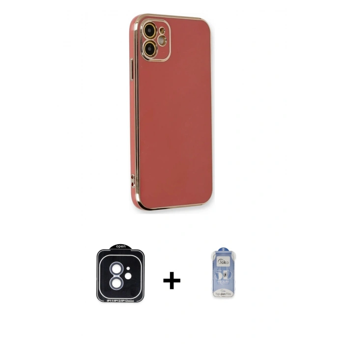 MARSİLYAN™- iPhone 11 Kılıf Yankı Serisi - Siyah Joko Magic 5D Cam + PVD Metal Kamera Lens - MI