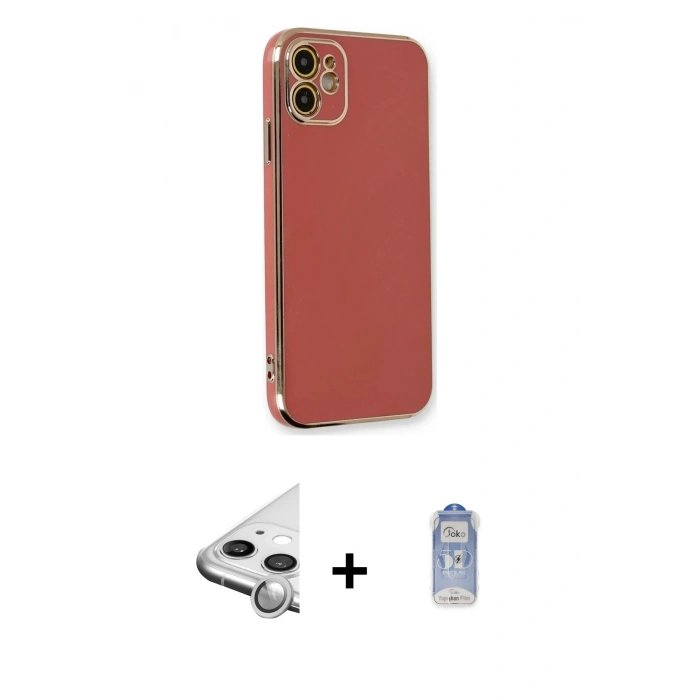 MARSİLYAN™- iPhone 11 Kılıf Yankı Serisi - Siyah Joko Magic 5D Cam + Raze Metal Kamera Lens - GS