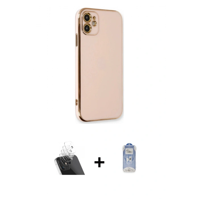 MARSİLYAN™- iPhone 11 Kılıf Yankı Serisi - Siyah Joko Magic 5D Cam + Kamera Lens Koruma Cam - SF