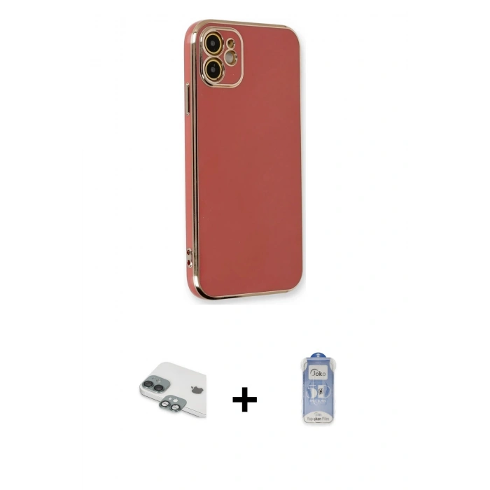 MARSİLYAN™- iPhone 11 Kılıf Yankı Serisi - Siyah Joko Magic 5D Cam + Yeşil Pers Alüminyum Kamera Lens
