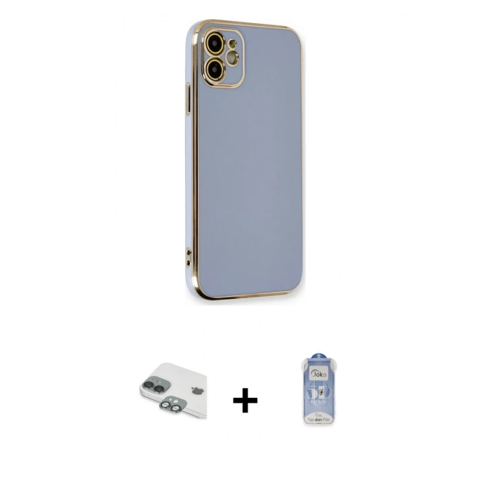 MARSİLYAN™- iPhone 11 Kılıf Yankı Serisi - Siyah Joko Magic 5D Cam + Yeşil Pers Alüminyum Kamera Lens
