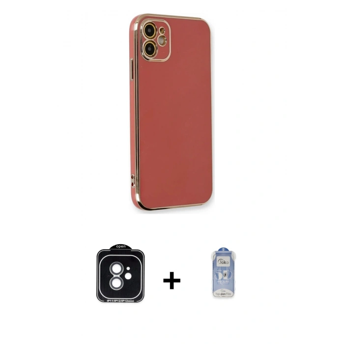 MARSİLYAN™- iPhone 11 Kılıf Yankı Serisi - Siyah Joko Magic 5D Cam + PVD Metal Kamera Lens - YL