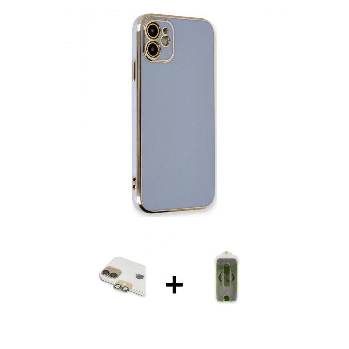 MARSİLYAN™- iPhone 11 Kılıf Yankı Serisi - Siyah Joko Magic 5D Hayalet Cam + Pers Alüminyum Kamera Lens - GD