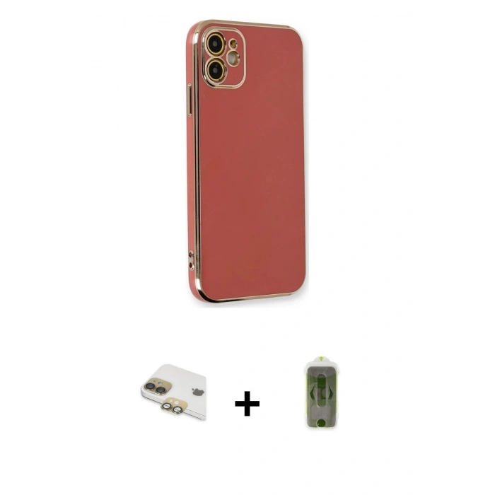 MARSİLYAN™- iPhone 11 Kılıf Yankı Serisi - Siyah Joko Magic 5D Hayalet Cam + Pers Alüminyum Kamera Lens - GD
