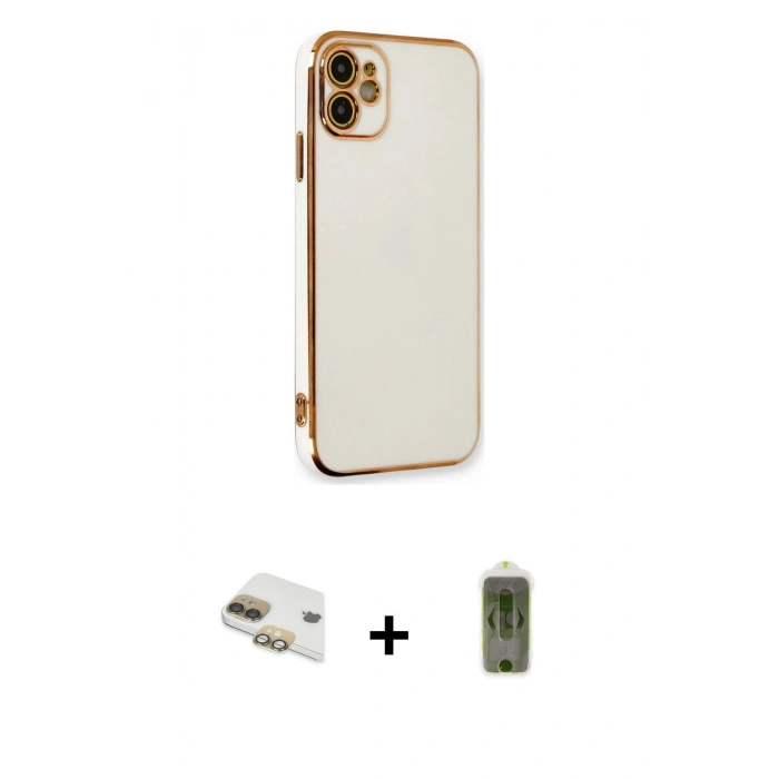 MARSİLYAN™- iPhone 11 Kılıf Yankı Serisi - Siyah Joko Magic 5D Hayalet Cam + Pers Alüminyum Kamera Lens - GD