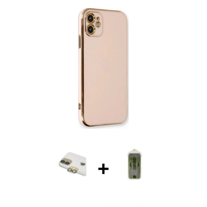 MARSİLYAN™- iPhone 11 Kılıf Yankı Serisi - Siyah Joko Magic 5D Hayalet Cam + Pers Alüminyum Kamera Lens - GD