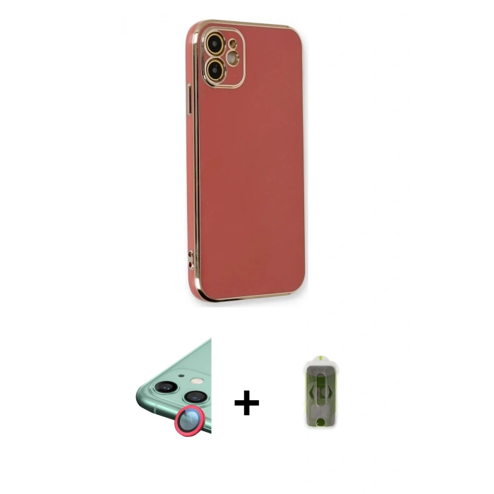 MARSİLYAN™- iPhone 11 Kılıf Yankı Serisi - Siyah Joko Magic 5D Hayalet Cam + Raze Metal Kamera Lens - KI