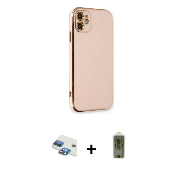 MARSİLYAN™- iPhone 11 Kılıf Yankı Serisi - Siyah Joko Magic 5D Hayalet Cam + Pers Alüminyum Kamera Lens - GI