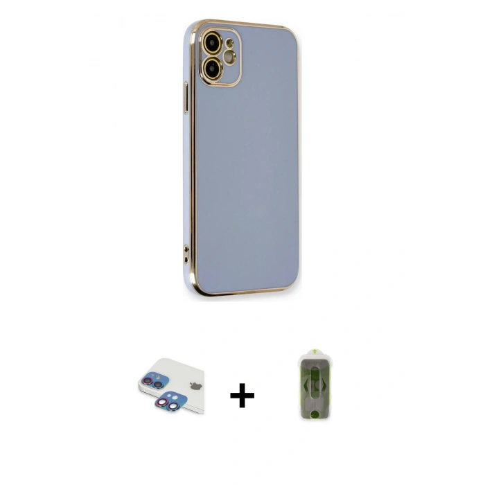 MARSİLYAN™- iPhone 11 Kılıf Yankı Serisi - Siyah Joko Magic 5D Hayalet Cam + Pers Alüminyum Kamera Lens - GI