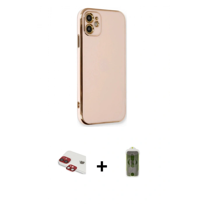 MARSİLYAN™- iPhone 11 Kılıf Yankı Serisi - Siyah Joko Magic 5D Hayalet Cam + Pers Alüminyum Kamera Lens - KI