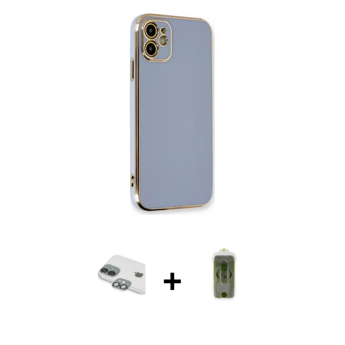 MARSİLYAN™- iPhone 11 Kılıf Yankı Serisi - Siyah Joko Magic 5D Hayalet Cam + Pers Alüminyum Kamera Lens - YL