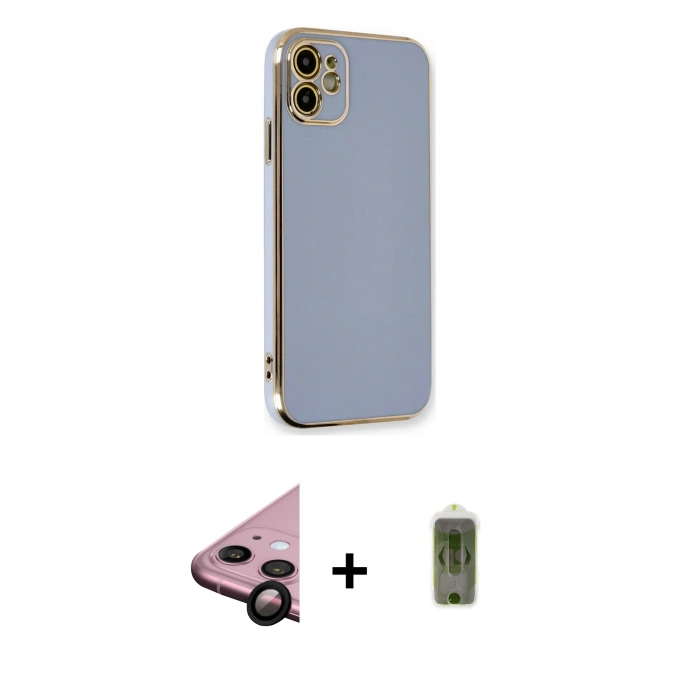MARSİLYAN™- iPhone 11 Kılıf Yankı Serisi - Siyah Joko Magic 5D Hayalet Cam + Raze Metal Kamera Lens - SH