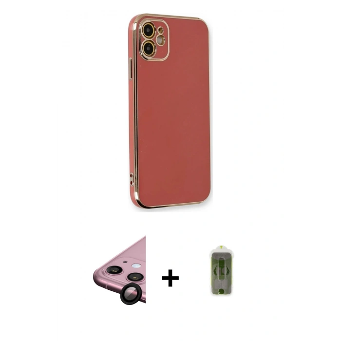 MARSİLYAN™- iPhone 11 Kılıf Yankı Serisi - Siyah Joko Magic 5D Hayalet Cam + Raze Metal Kamera Lens - SH