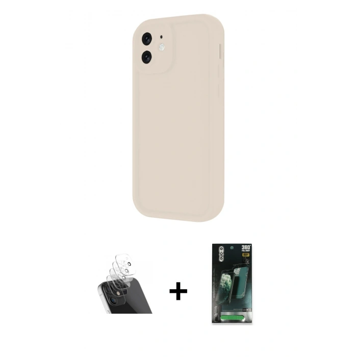 MARSİLYAN™- iPhone 11 Kılıf Yankı Yansıma Özel Seri - Şeffaf 360 Full Body Arka Koruyucu + Şeffaf Kamera Lens Koruma Cam