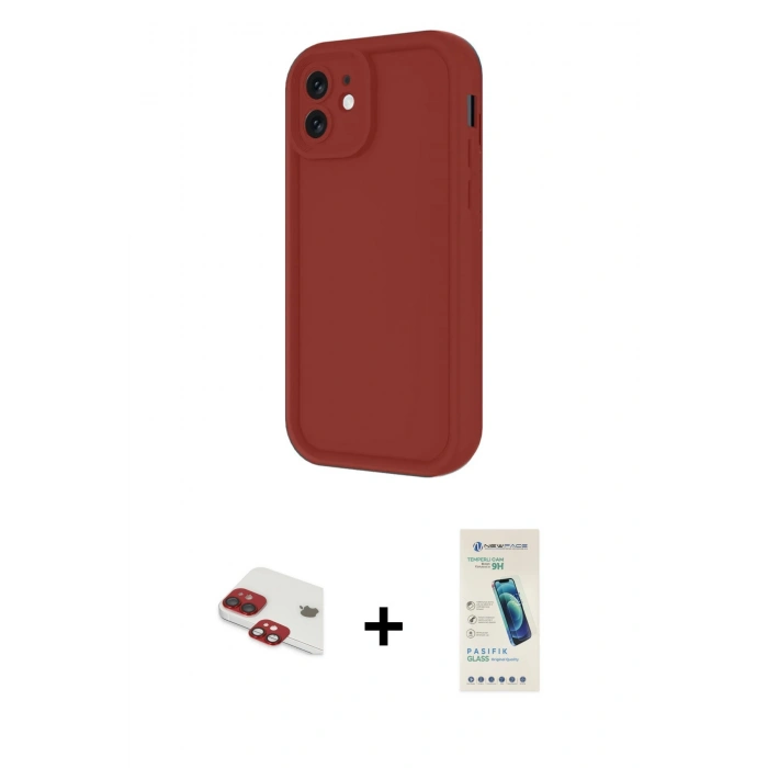 MARSİLYAN™- iPhone 11 Kılıf Yankı Yansıma Özel Seri - Şeffaf Pasifik Cam Ekran Koruyucu + Pers Alüminyum Kamera Lens - KI