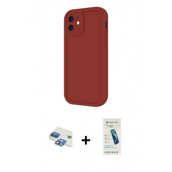 MARSİLYAN™- iPhone 11 Kılıf Yankı Yansıma Özel Seri - Şeffaf Pasifik Cam Ekran Koruyucu + Pers Alüminyum Kamera Lens - GI