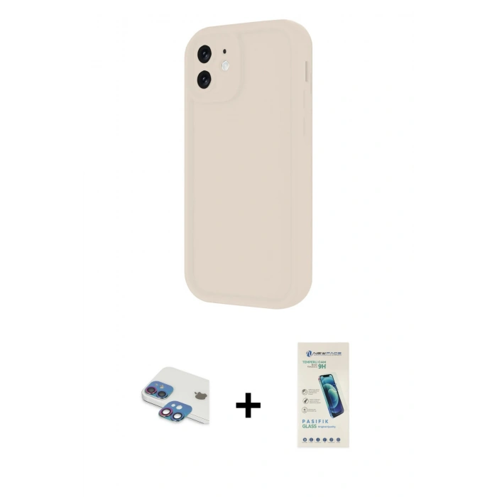 MARSİLYAN™- iPhone 11 Kılıf Yankı Yansıma Özel Seri - Şeffaf Pasifik Cam Ekran Koruyucu + Pers Alüminyum Kamera Lens - GI