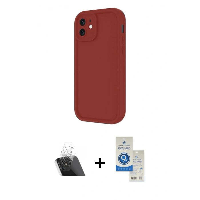MARSİLYAN™- iPhone 11 Kılıf Yankı Yansıma Özel Seri - Şeffaf Royal Nano Ekran Koruyucu + Şeffaf Kamera Lens Koruma Cam