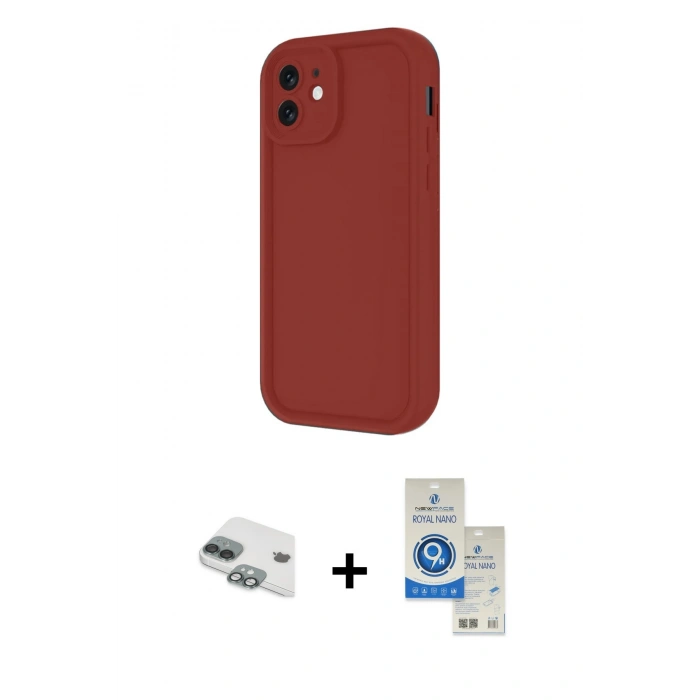 MARSİLYAN™- iPhone 11 Kılıf Yankı Yansıma Özel Seri - Şeffaf Royal Nano Ekran Koruyucu + Yeşil Pers Alüminyum Kamera Lens