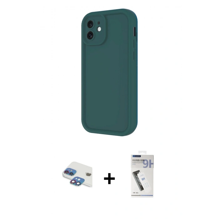 MARSİLYAN™- iPhone 11 Kılıf Yankı Yansıma Özel Seri - Şeffaf Uv Polymer Nano Ekran Koruyucu + Pers Alüminyum Kamera Lens - GI